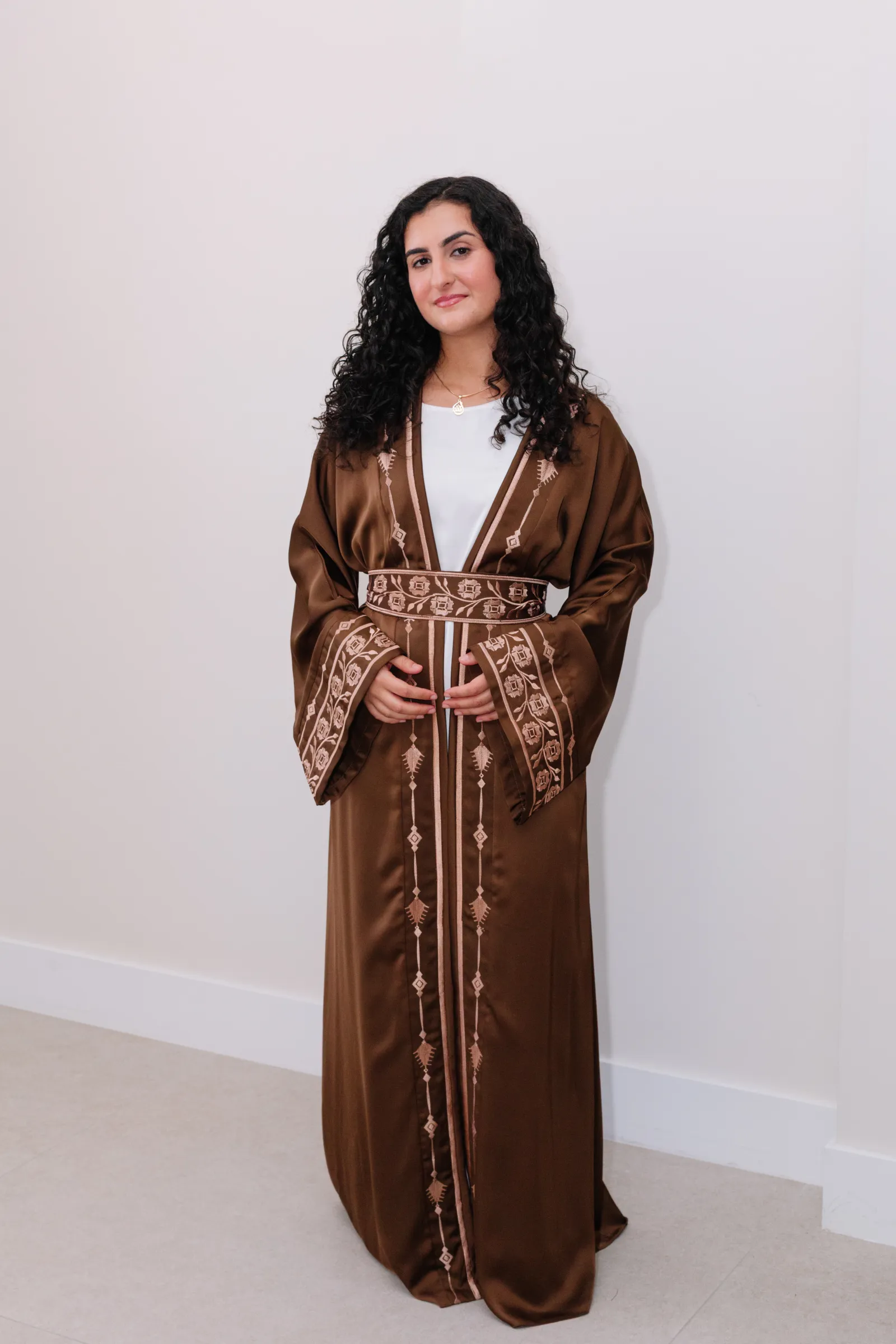 Brown Blossom Abaya